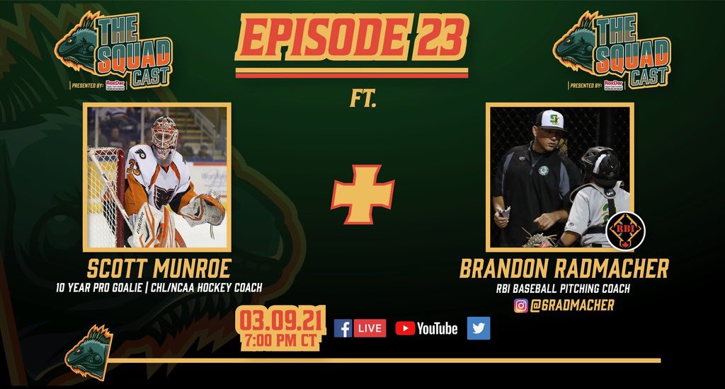 The SquadCast is BACK for Ep. 23 with some family ties!

<a href="/ClarkMunroe/">Clark Munroe</a>’s brother, Scott Munroe, discusses his 10 year pro hockey career plus RBI Regina’s Coach Raddy!

7pm CT. Facebook.com/TheSquadCast  or right here on Twitter to watch! <a href="/Ritzy_Max/">Max Ritz</a> <a href="/ChrisUnty6/">Chris Untereiner</a>