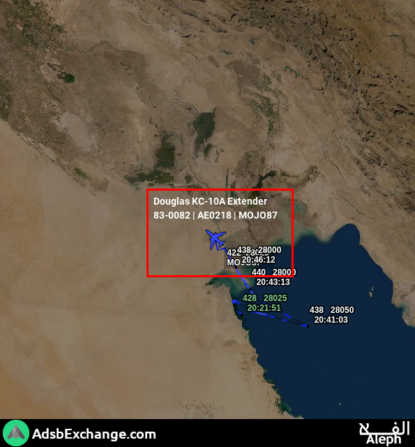 no_itsmyturn's tweet photo. 2051Z
#USAF ๐บ๐ธ KC-10A Extender #Tanker
83-0082 | #AE0218 | #MOJO87
Over SE #Iraq ๐ฎ๐ถ https://t.co/nym12XxvtR