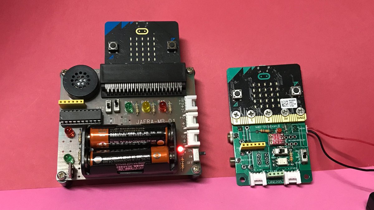 jaera_japan's tweet image. #microbit や #halocode は本体(+電池)だけで通信ができたり、LEDを点滅したり、PCなどのキャラクタを動かしたりできる優れものです。micro:bitは #mbAT #MBステーション などの拡張ボードをつけることで、いろんな機器(モジュール)を使うことができます。
