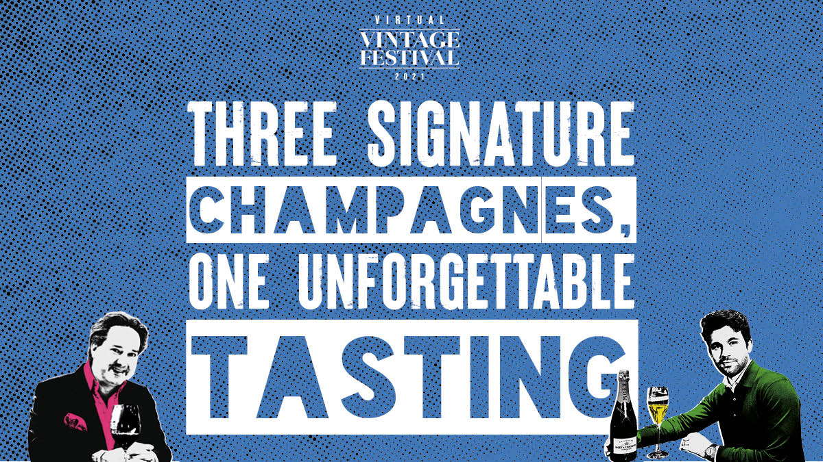 Our Virtual Vintage Festival schedule is live!

Join Will Lyons &amp; Ethan Boroian as they taste three iconic champagnes, focusing on the heritage and helping you delight in their individual characteristics 🥂

Find out more on how you can join in at bit.ly/3u3J3YG.