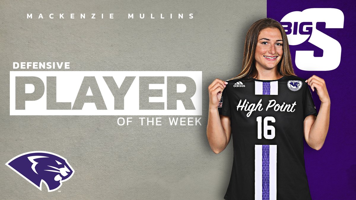 BigSouthSports's tweet photo. She helped record a CLEAN SHEET and added an assist last week!

@HPUWSoccer1999's Mackenzie Mullins is the #BigSouthWSOC⚽️ Defensive Player of the Week! https://t.co/Frj5zELyC4