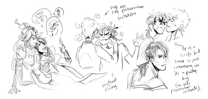 doodles help me listen during my english class lol (klance, beigguang and a lone Joe face lol) 