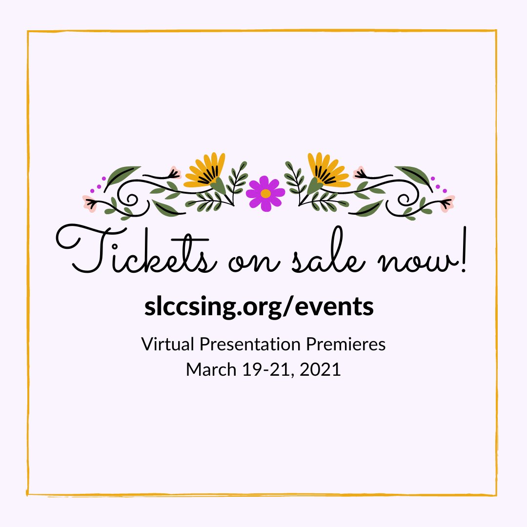 We are so excited to share our virtual Spring Family &amp; Friends Concert - Joy is in the Air - with you the weekend of March 19-21.

Tickets are now on sale! To purchase, click the link in our bio or head to our website at slccsing.org/event/spring-f…

#joyisintheair #slccsing