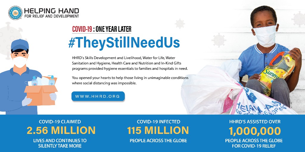 HelpingHandUSA's tweet photo. You opened your hearts to help those living in unimaginable conditions where social distancing was impossible. 

For that we are forever grateful! 

#COVID19Relief #HHRDCares #TheyStillNeedUs #OneYearLater https://t.co/Bp8UaQTyb2