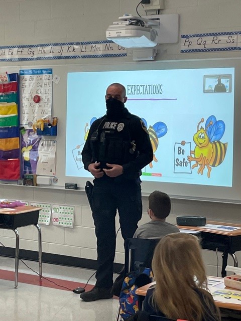 Officer Zaffino and the Tawanka Eagle stopped by grades K &amp; 1 for a bus safety presentation. How are you Respectful, Responsible, and Safe on the bus? <a href="/Neshaminy_SD/">Neshaminy School District</a>