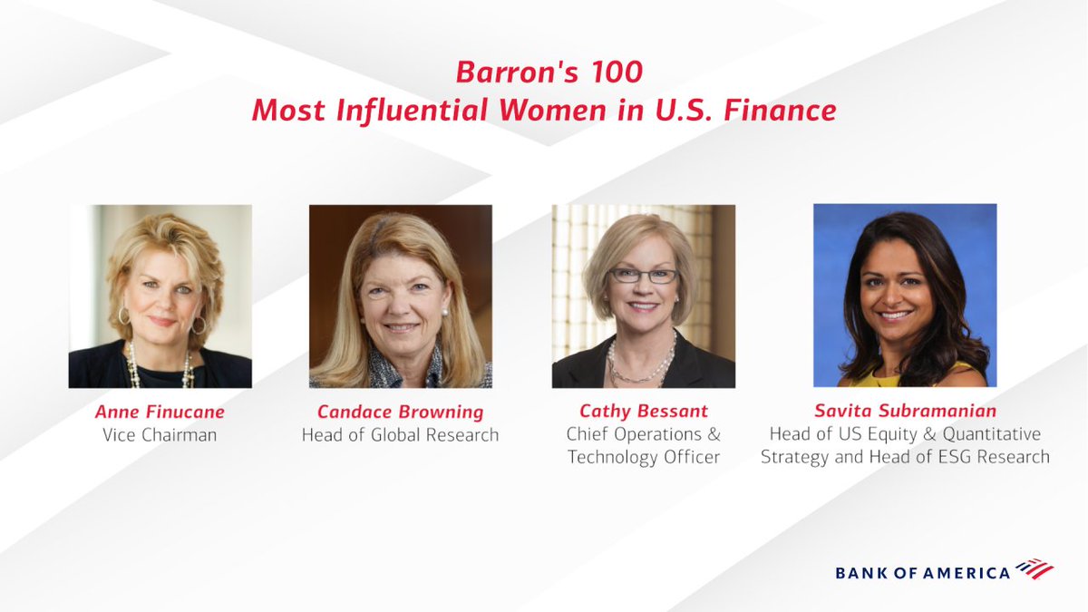 Congrats to these leaders for their inclusion on @barronsonline 100 Most Influential Women in U.S Finance list; driving innovation and progress is what they do best. #BarronsInfluentialWomen barrons.com/women-in-finan…