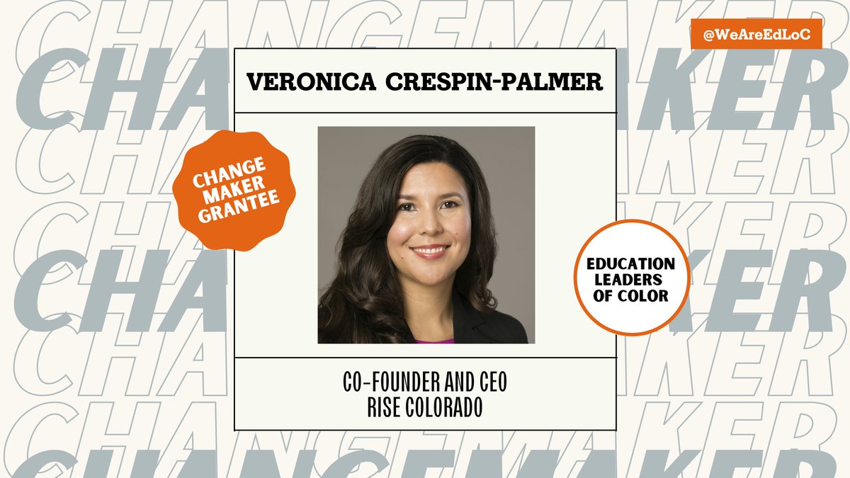 🍎 We celebrate, Veronica Crespin-Palmer, Co-Founder &amp; CEO, <a href="/RISEColorado/">RISE Colorado</a> 

Learn more about their work: 
rise-colorado.org 

#WeAreEdLoC #ThirdWayValues