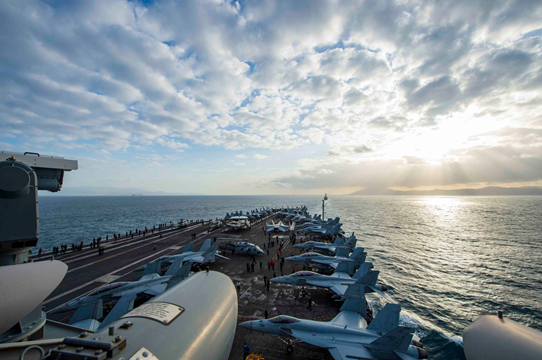 TheCVN69's tweet photo. We just couldn't help but to post more of our Strait of Gibraltar transit. Random fact - many refer to it as the STROG. #ThereWillBeATest #WeLikeIKE https://t.co/d5XyRNWNjj