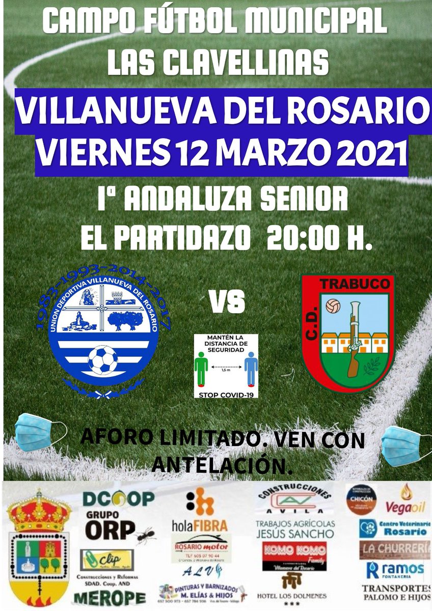 🏠 EN CASA | El equipo sénior se mide al CD Trabuco, tercero en la clasificación a dos puntos del liderato. ¡¡Ven y anima a los azulinos!! 

#VamosMiRosario