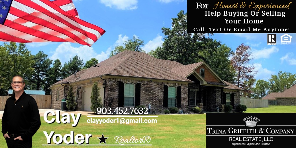 ClayYoder's tweet photo. #clayyoderrealtor 903.452.7632 #easttxrealestate #realtor #realestate #realestateagent #lovewhatido
#reaestatelife #trinagriffithandcompany #realestateagent https://t.co/57uDA1YP8s