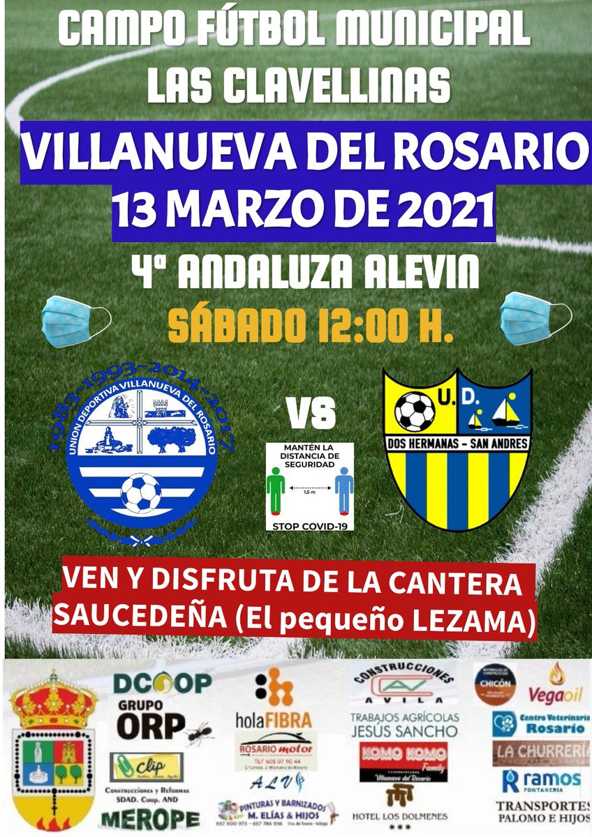 🏟 MATH DAY | Hoy juega el equipo alevín en Las Clavellinas ante el DH San Andrés. Ven y anima a la cantera respetando las medidas de higiene. 

#VamosMiRosario