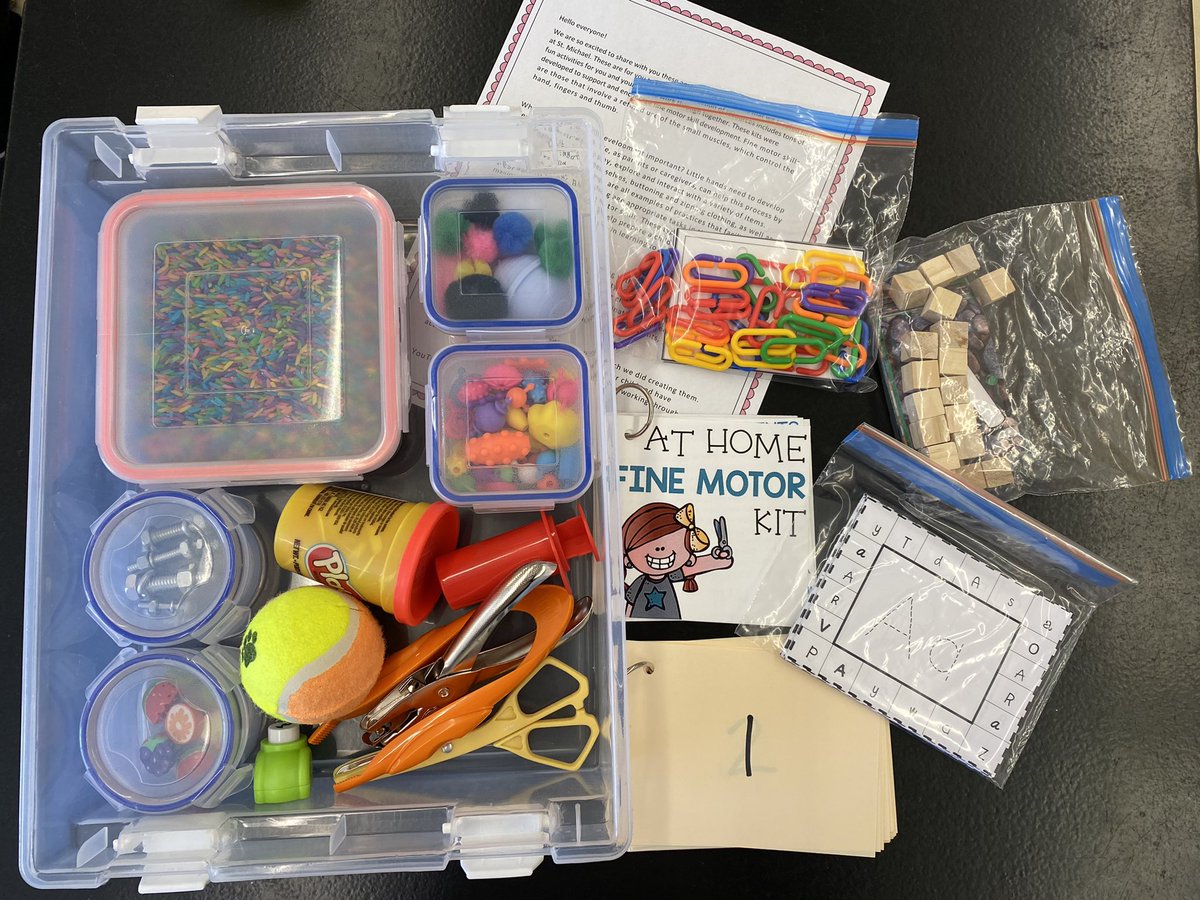 In response to our EYE-TA &amp; ASQ-3 data, we have put together fine motor kits <a href="/StMichaelRegina/">St. Michael</a> to help support our primary students! #finemotor #primary #stmichaelpdchallenge <a href="/RCSD_No81/">YQR Catholic Schools</a>