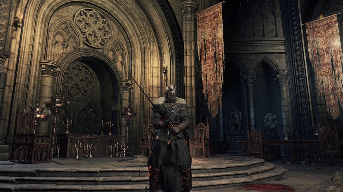 FatherWilkins's tweet photo. Entered Lothric Castle for the first time! It’s really pretty, but damn, it’s Chuck Norris level hard! Link to my Instagram in bio for some ascetic appreciation #gamerdad #gaming #darksouls #darksouls3 #fromsoftware https://t.co/7Z5fQhFoFw