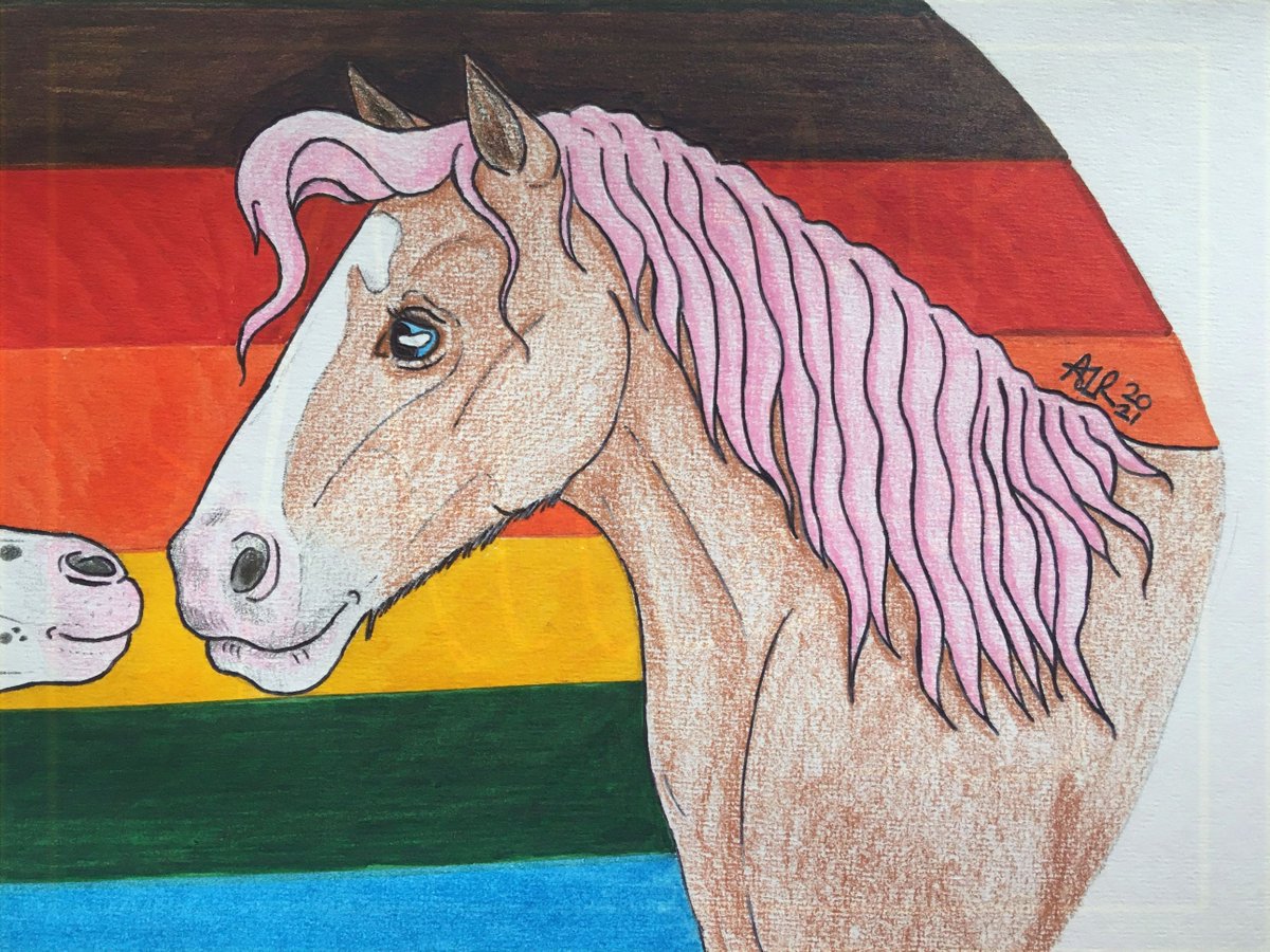 AliArrow15's tweet photo. EquineMarch No.3: PRIDE! Say hello to Libby (right, Shire) and Octavia (left, Appaloosa).

Find the challenge here: https://t.co/uW0QvQdsKu

#equinemarch2021 #pride #traditionalart https://t.co/6ARrfRljCL