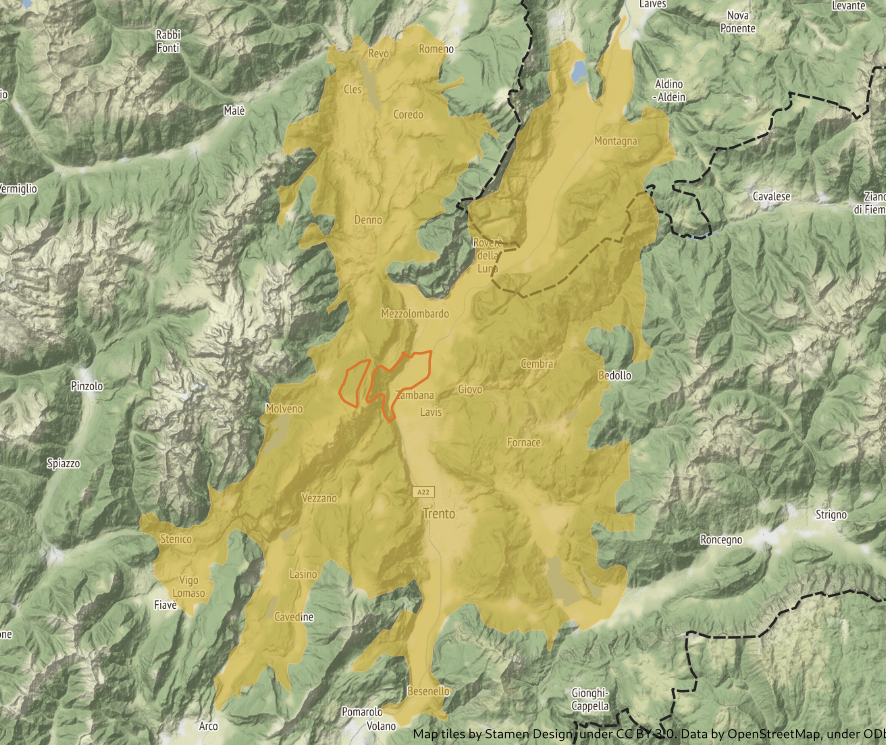 In diversi mi hanno chiesto di rivedere il progetto #30cappa calcolando per distanza percorsa sul grafo stradale e non in linea d'aria. 
Qui racconto come si fa usando 3 comuni di esempio (Valdaone, Tre Ville e Terre d'Adige).
de.straba.us/2021/03/09/i-3…
Presto anche il codice :)