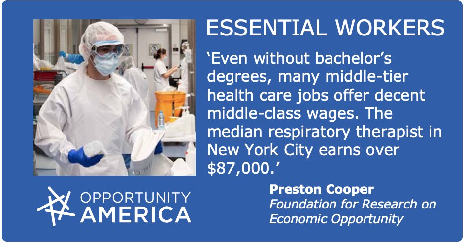 A new <a href="/opp_america/">Opportunity America</a> report by <a href="/PrestonCooper93/">Preston Cooper</a> and Tamar Jacoby looks at midlevel health care workers – the all but invisible aides and techs who keep the system running. Visit bit.ly/30oTtEM.