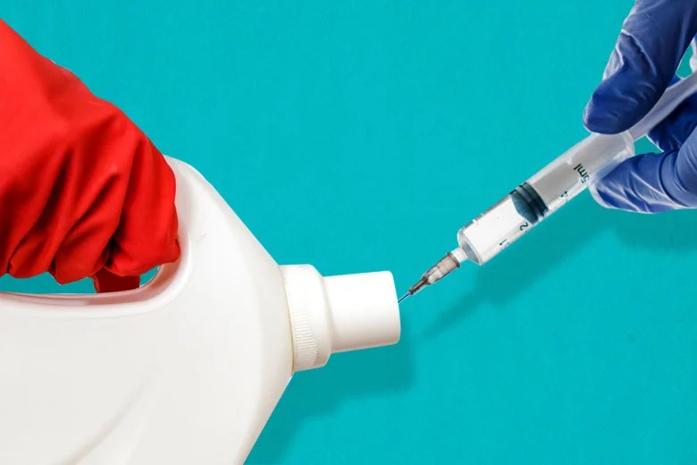 NotLeviossah's tweet photo. Is it made with disinfectant? #StupidVaccineQuestions https://t.co/gF5BG3LfR2