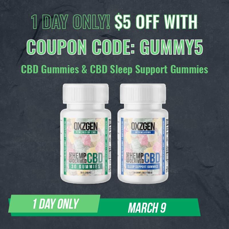 AWellBeingLife's tweet photo. TODAY ONLY: $5 Off our delicious &amp; effective OXZGEN CBD Gummies &amp; Sleep Support Gummies with Coupon Code GUMMY5 - this offer ends TONIGHT! 🍬 https://t.co/mgMmQ1f7NU
.
#cbd #gummies #cbdgummies #health #wellness #wellbeing #sleep #pain #anxiety #balance #healthy https://t.co/mmaQX7p0OS