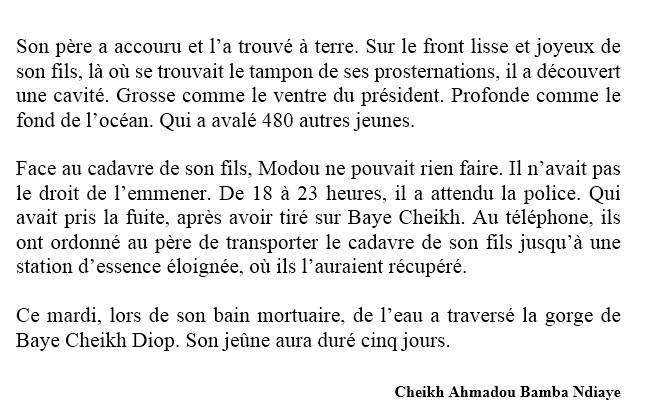 CA_Bamba_Ndiaye's tweet photo. J’ai écrit cette semi-fiction, intitulée « La Rupture », à la mémoire de Baye Cheikh Diop et des onze autres Jeunes tués.
Puisse leur souffle nous animer à jamais.
#FreeSenegal https://t.co/LFgr38Lb18