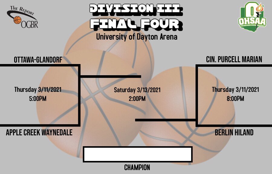 Hoop_Recruit_'s tweet image. The stage is set! Here’s your Division I-IV Final 4 match ups! We hope you ladies are ready because we are! 🍿👀 Good luck to you all!!! 

For more information on how to attend or view the tournament at the University of Dayton Arena, please visit:

ohsaa.org/Sports-Tournam…