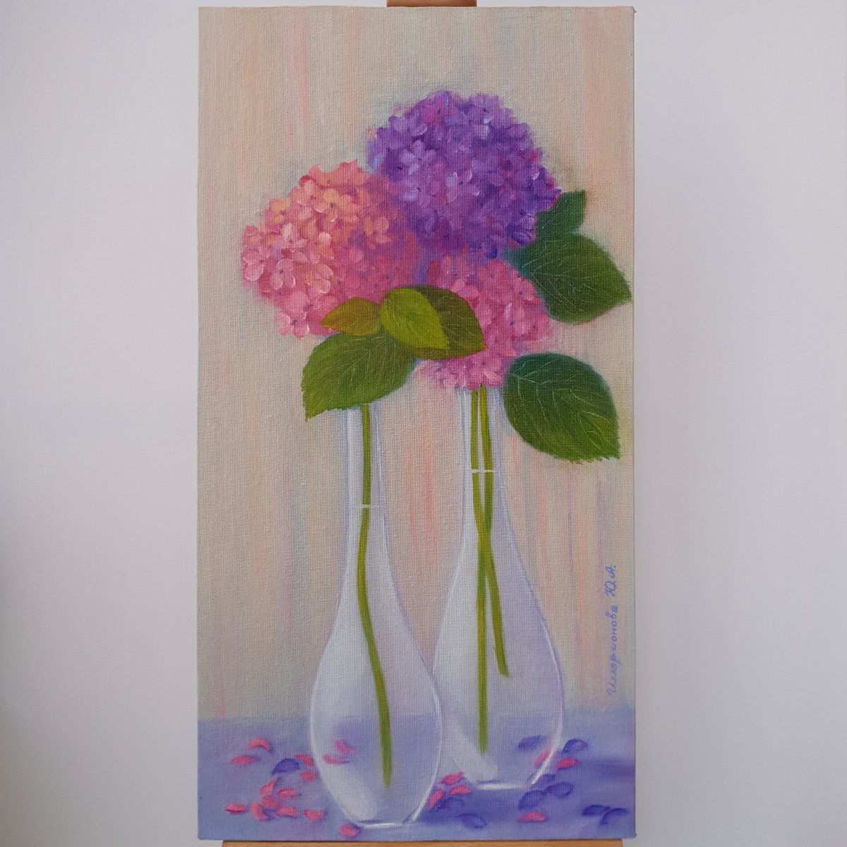 Excited to share the latest addition to my #etsy shop: Hydrangea painting original art, flowers in glass vase wall art, pink & purple hydrangea floral artwork. 24' by 13' (60x32cm.) etsy.me/3esfpHc 
#hydrangeapainting
#originalart
#hydrangeawallart
#flowers