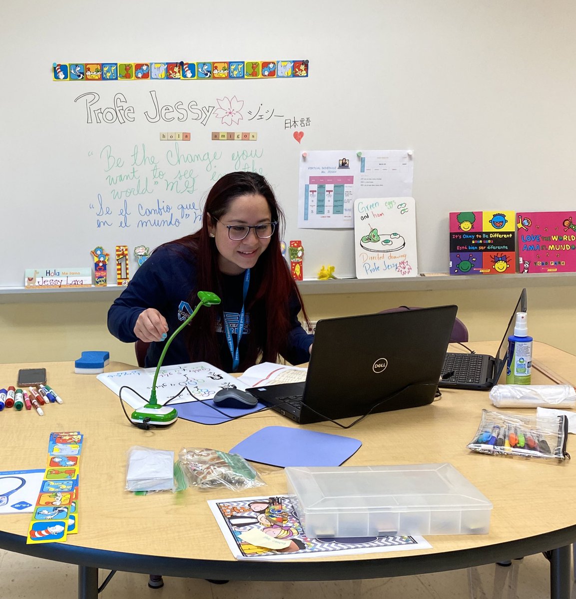 johannajparker's tweet photo. Thankful for teachers who are meeting the needs of all our students...in-person and virtually! 🙌#DareDualLanguage #VirtualTeaching 
@ParticipateLrng @NagsHeadSchool https://t.co/OIrvhxwsau
