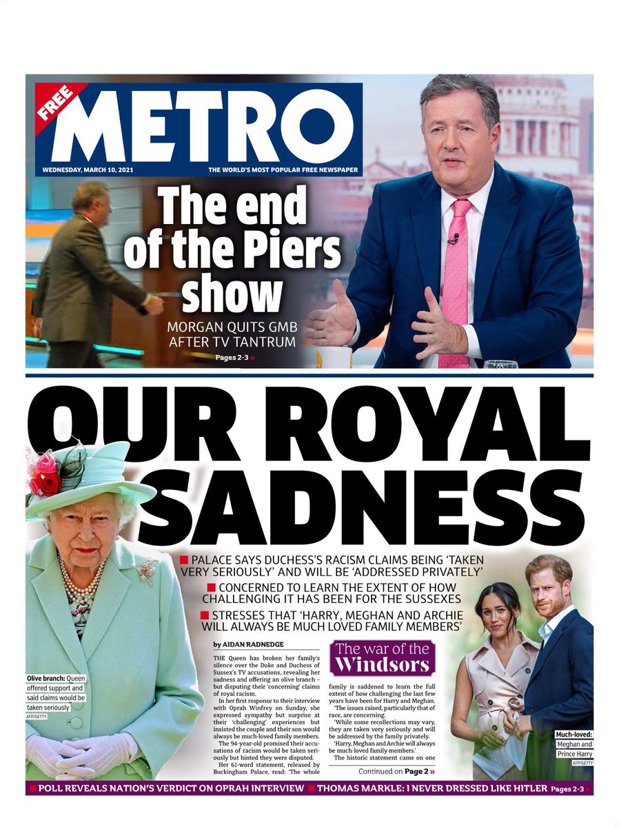 annabotting's tweet photo. So the Press Preview...coming up 10.30 &amp; 11.30pm. 
Where to start...#PalaceStatement #PiersMorgan #Harry #Meghan #VaccineRow ...with @MrHarryCole and @sophgaston https://t.co/j5Z1xSjp3A