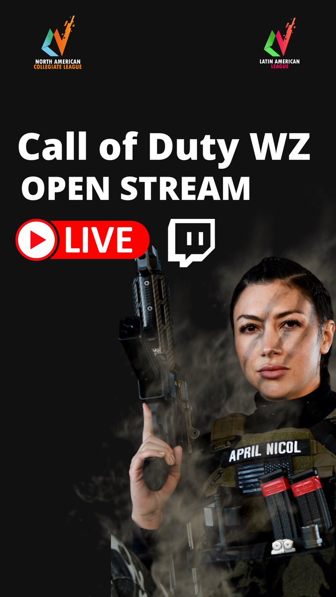 PLAYNACL's tweet image. Call of Duty open stream LIVE Ft. @aprilnicolofficial who is @callofduty newest character “Roze” , founder of Faze Clan @iclipz , @javontae_jb , @t_lova23 
Twitch.tv/NAcollegiatele…

@blizzard @activision @codleague #codwarzone #codclips #codstream @twitch