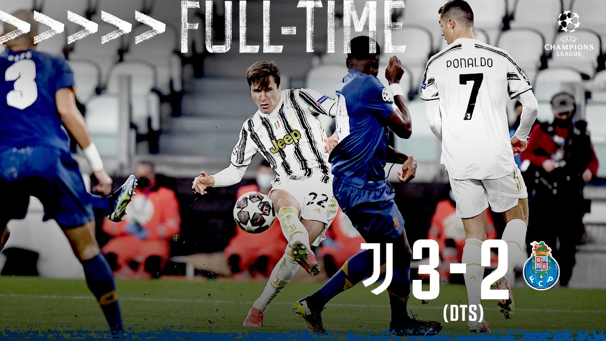 juventusfc's tweet photo. FT | Triplice fischio.

Il 3-2 qualifica il Porto ai quarti di finale.

#JuveFCP [3-2] #JuveUCL https://t.co/CKTC7VOdqF