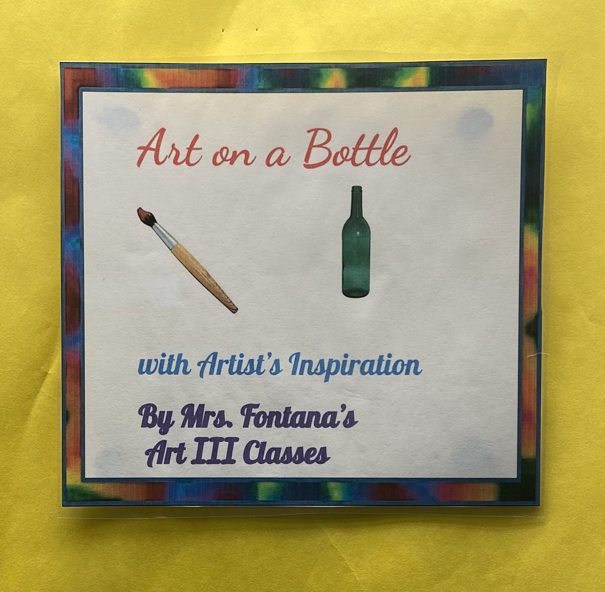 WWJH_Mr_Penny's tweet photo. Great job Mrs. Fontanaβs Art 3 class for creating such beautiful bottles. @TISDWWJHS https://t.co/Ajh80oDuBR