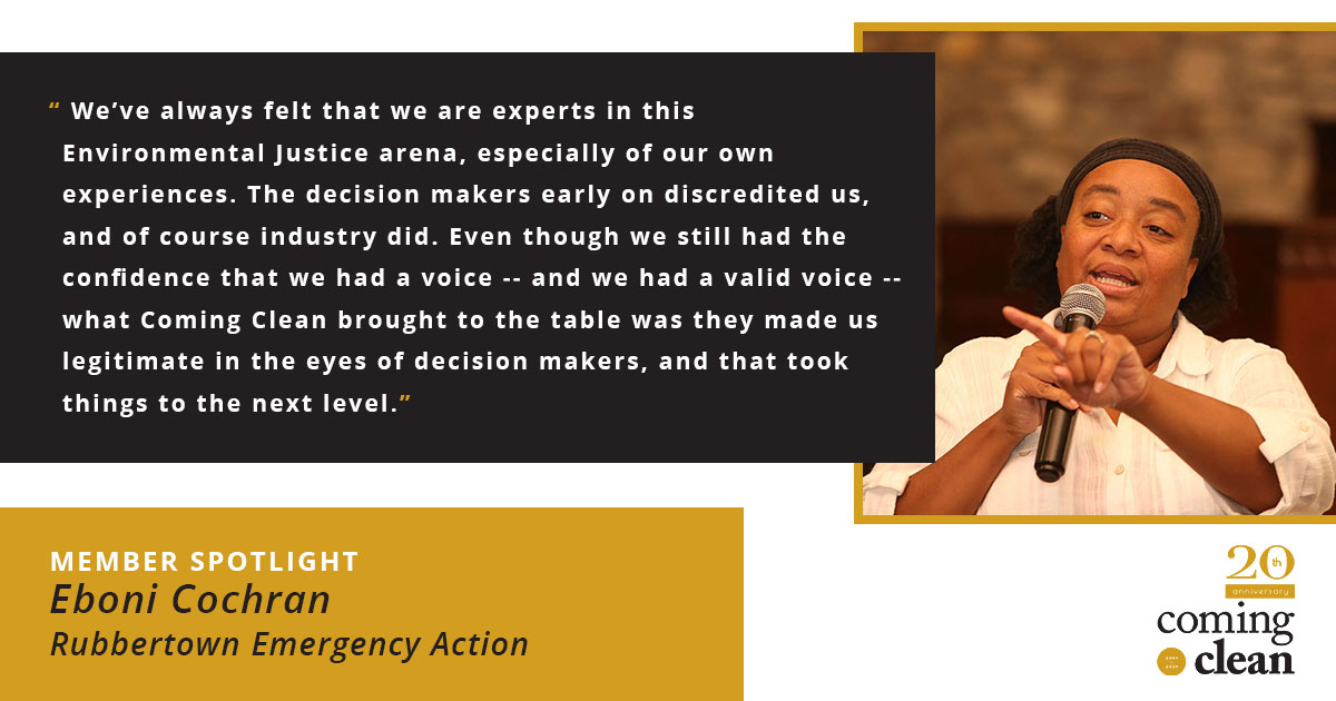 #CCMemberSpotlight: Rubbertown Emergency ACTion (REACT) learn more about #REACT and watch our interview with Eboni Cochran at: comingcleaninc.org/20th-anniversa…