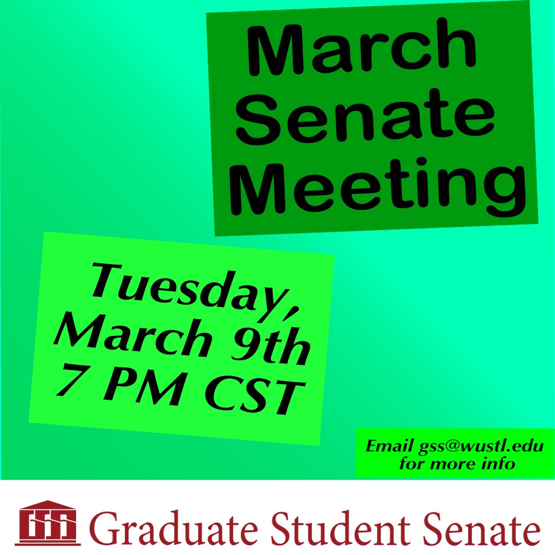 Just a friendly reminder that we have a Graduate Student Senate meeting tonight!