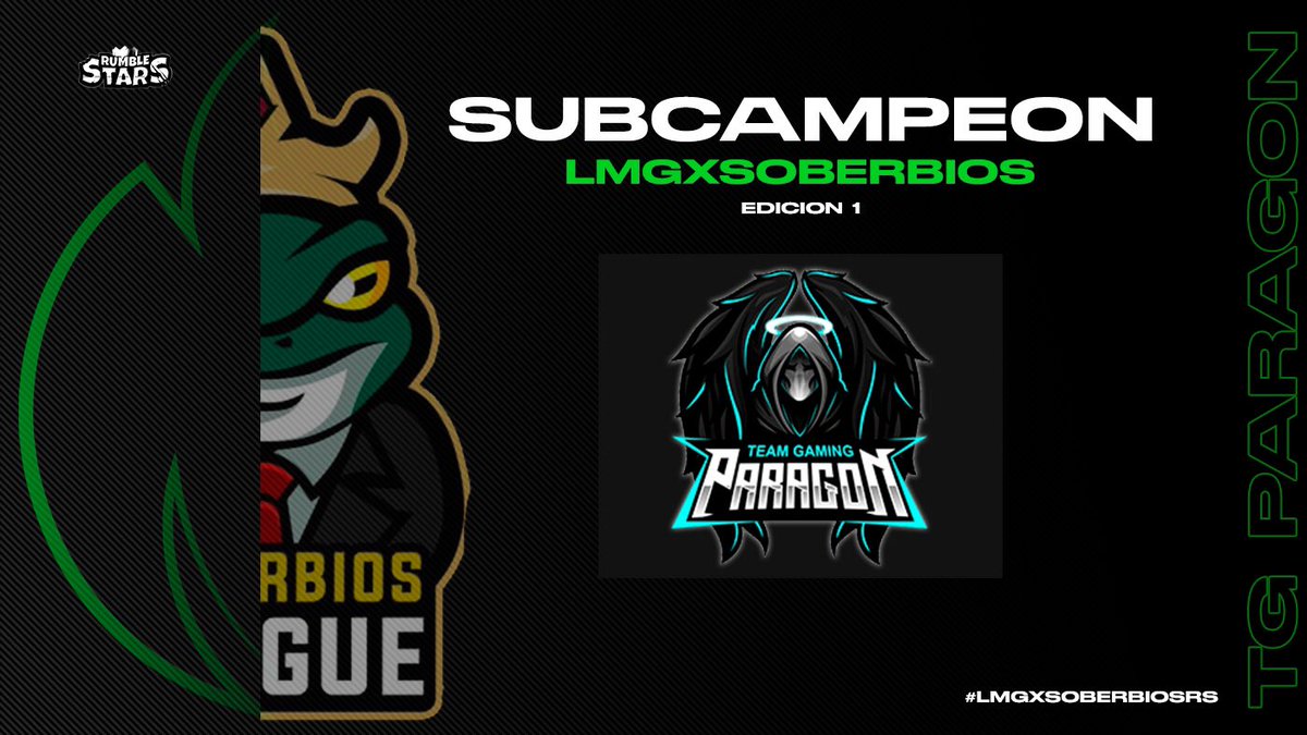 #RumbleStars | ¡Subcampeón! ⚽️

Luego de duras batallas en el césped a lo largo del campeonato, caen frente a los reyes en la final. 🏆

Felicitaciones : <a href="/TG_Paragon/">Team Paragon</a> 🇪🇸

¡La próxima será la vencida! 

#LMGxSoberbiosRS 🐸
