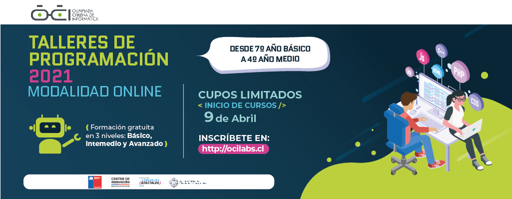 OCI_Chile's tweet image. ¡No dejes pasar esta oportunidad! A través de la plataforma Discord podrás participar de 12 entretenidas sesiones de programación para descubrir sobre scratch, algoritmos, estructura de datos y mucho más.
Postulaciones hasta el 31 de marzo en ocilabs.cl
