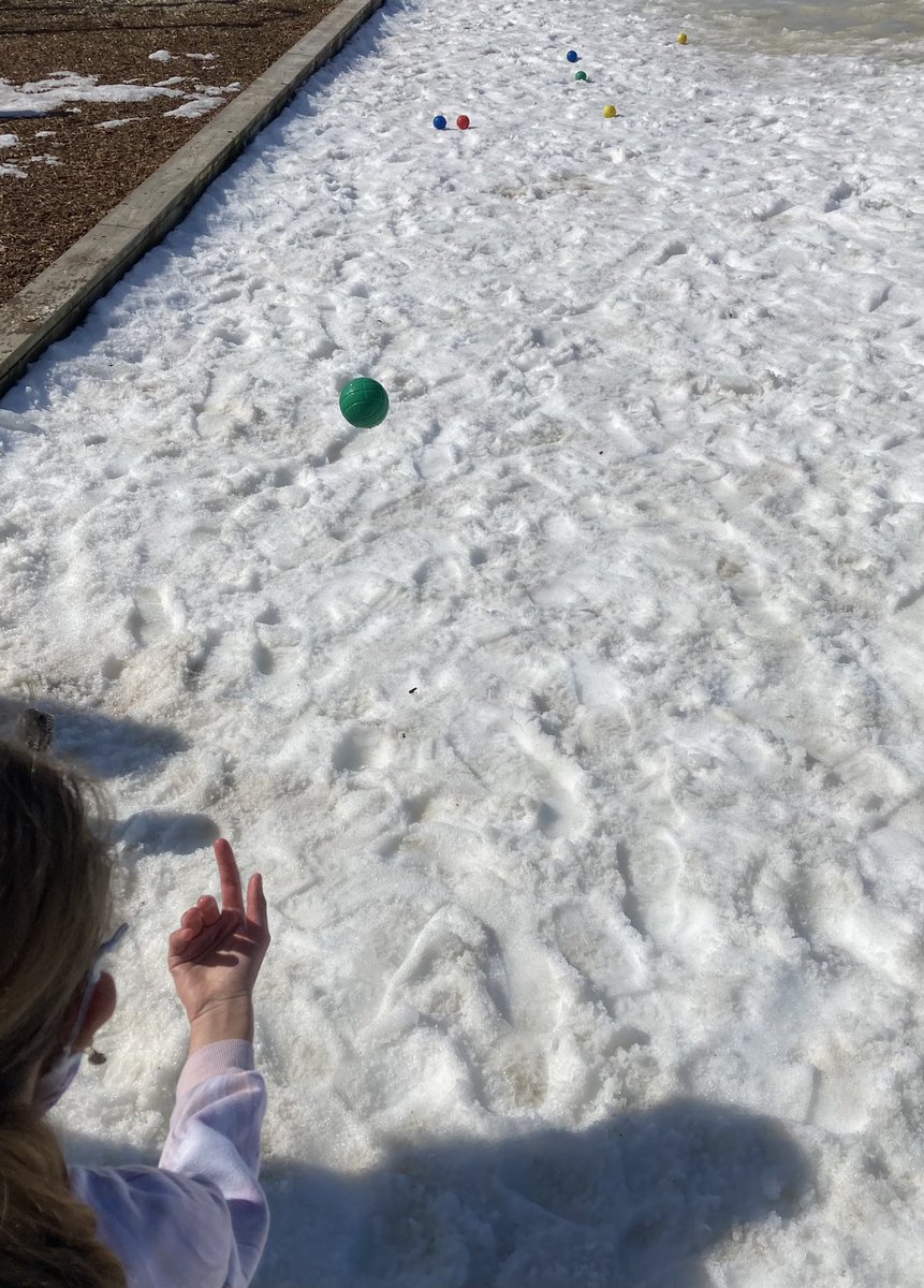 A little snow bocce ball on a beautiful spring like day! <a href="/OxbowPS/">Oxbow School</a>