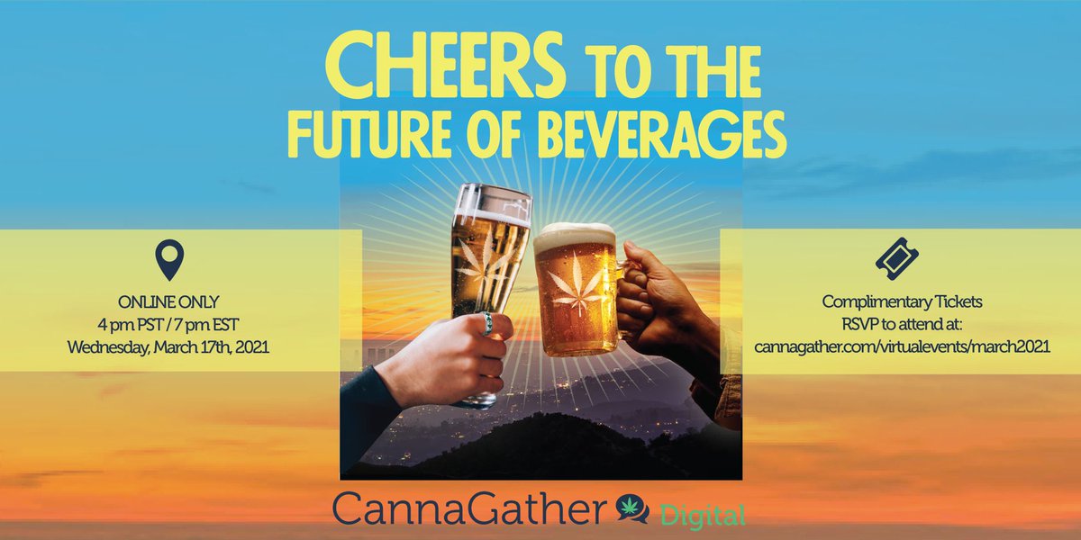 This St Patrick’s Day🍀, March 17, join CannaGather for “The Future of Cannabis Beverages 🌱 + 🍺🍷🍵” where we are bringing cannabis beverage segment experts together to provide the latest in trends, regulations and branding. Complimentary tickets. CannaGather.com/virtualevents/…