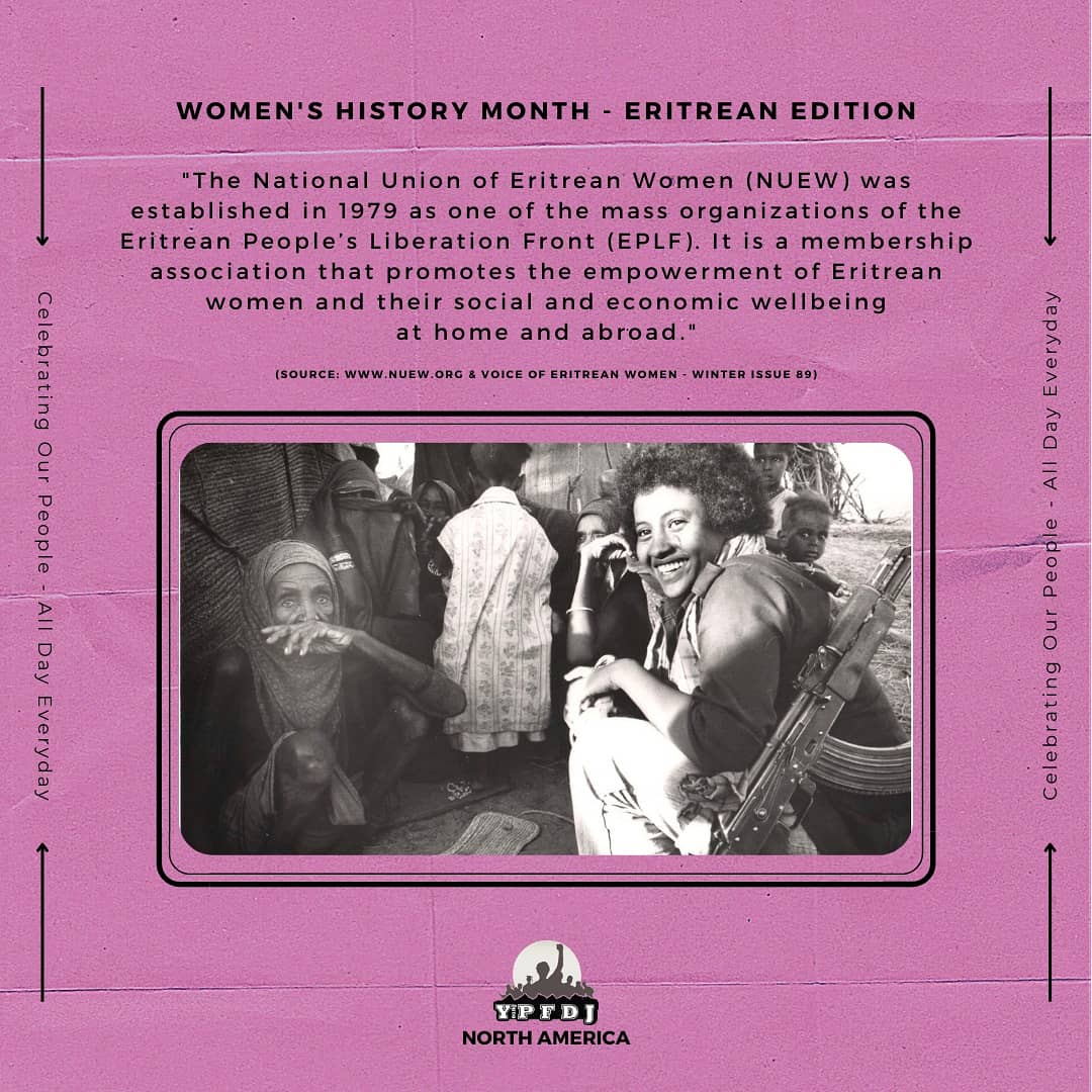 YPFDJNA's tweet photo. The National Union of #Eritrean Women (#NUEW) aka Hamade, has played a huge role in our communities for decades. Today, like everyday, we say THANK YOU to all of our amazing Hamade for everything you've done and continue to do. 💝🇪🇷✊🏾

#Eritrea #WomensHistoryMonth https://t.co/VIF9Epd89N