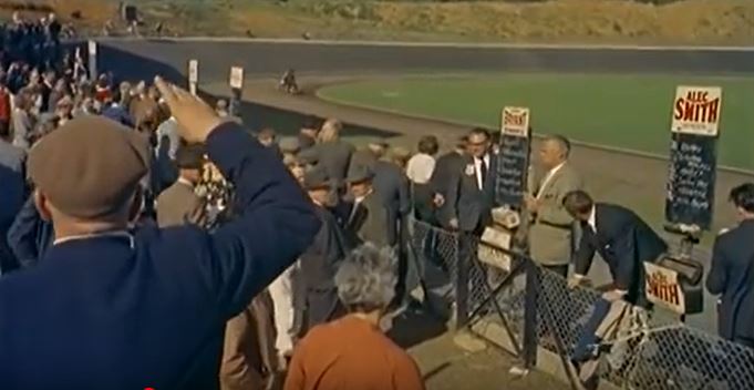 Betting on trotting at Welwyn Garden City's Gosling Stadium (1960)