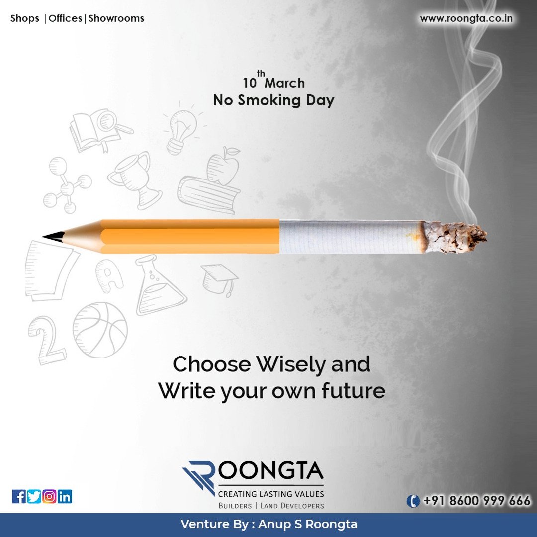 by_anup's tweet photo. No Smoking Day..
10th March 2021
#Roongta #nashik #nashikcommercial #nashikrealestate #shops #offices #showrooms #nashikproperty #builders #developers https://t.co/UwhUIeVdp8
