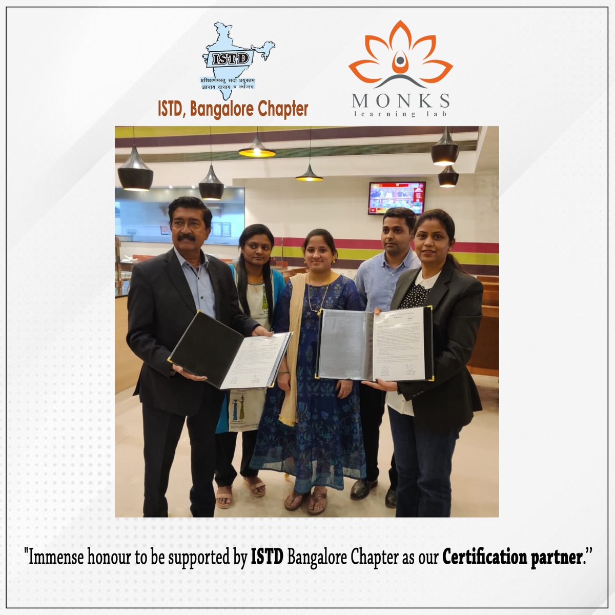 lab_monks's tweet photo. Immense honour to have backed up by ISTD Bangalore Chapter as our Certification partner

#TrainingandDevelopment #LearningandDevelopment #PMP #ACP #ProjectManagementtraining #ProjectManager #HR   #istd #entrepreneurship https://t.co/xy5S368aNP