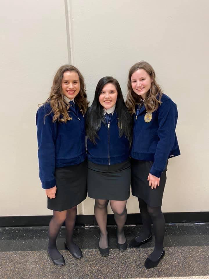 _clintonffa's tweet photo. A huge congrats to these Clinton FFA members that competed at the Republic LDE contest this evening! Results are as follows: 

Lauren Bailey- 1st place Division II Prepared Speaking 

Corynn Sowers-2nd place FFA Creed Speaking 

Hope Greufe- 2nd place Extemporaneous Speaking https://t.co/ohANGRW27k