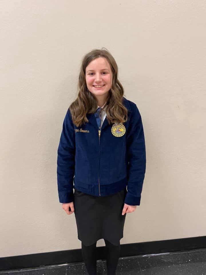 _clintonffa's tweet photo. A huge congrats to these Clinton FFA members that competed at the Republic LDE contest this evening! Results are as follows: 

Lauren Bailey- 1st place Division II Prepared Speaking 

Corynn Sowers-2nd place FFA Creed Speaking 

Hope Greufe- 2nd place Extemporaneous Speaking https://t.co/ohANGRW27k