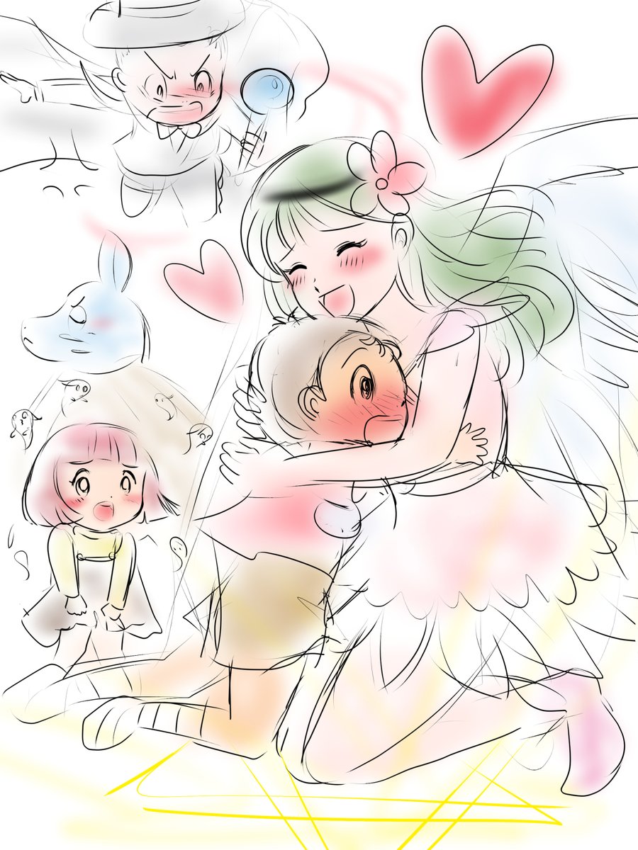 昨日描いた絵です(*'▽`*)
恋の魔法とおまじないペン入れ、イラストACさん素材ちびモブ会社員、昔話「つぐみひげの王様」ペン入れ、ファンアート悪魔くんラフ、新アニメでも12使徒がいたらいいなあ 