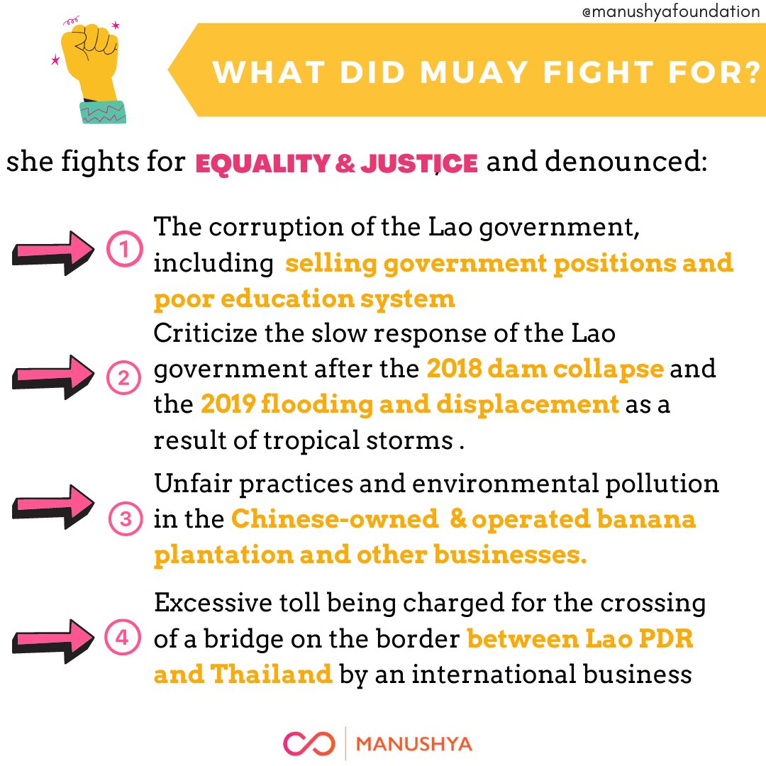 ManushyaFdn's tweet photo. On #IWD2021 We pay tribute to Muay, a brave #WomanHumanRightsDefender from Lao PDR who has been unfairly imprisoned for the past 544 days for speaking truth to power and denouncing #corruption!
#SheInpiresMe
#FreeMuay #ຖ້າການເມືອງລາວດີ #ถ้าการเมืองลาวดี https://t.co/Jr4tIjZD5L