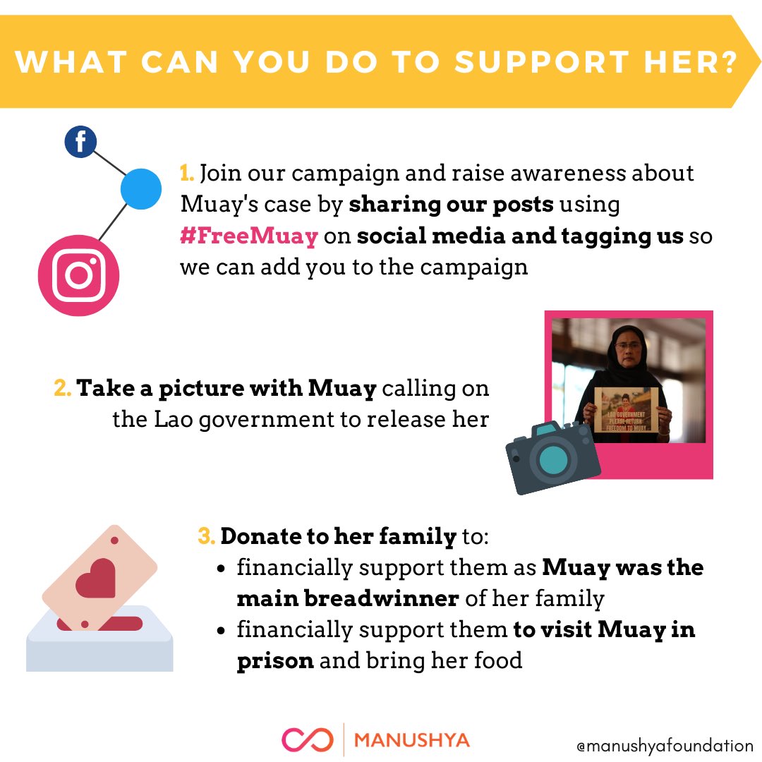 ManushyaFdn's tweet photo. Join our campaign to #FreeMuay, supporting Muay in her fight & urging the Lao govt to release Muay from jail, to uphold #FreedomOfExpression and the #RuleOfLaw!
Read more about our campaign 👉 https://t.co/FgxqkKpRVf
#ຖ້າການເມືອງລາວດີ #ถ้าการเมืองลาวดี #SheInpiresMe https://t.co/xwd0qb0ERy