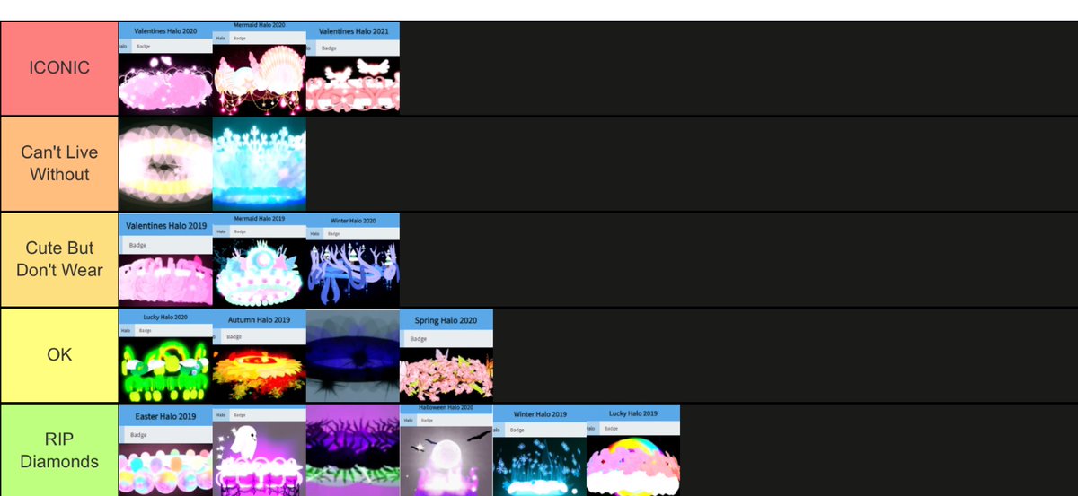 cxsofialuv's tweet image. My halo tier list 😃😇 @LeahAshe
