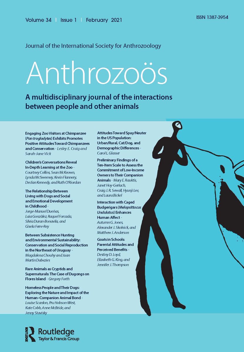 antlp33's tweet image. Anthrozoös has a new cover, new format, and more pages. The first issue of the year is available online and is currently with the printers. There are also 10 other papers which have been uploaded recently – new papers will be uploaded regularly, so keep checking the web site