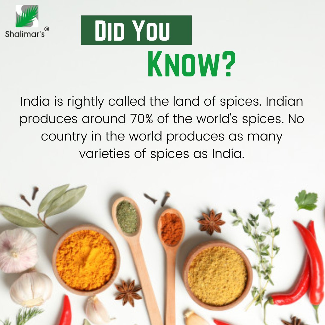 Some interesting facts about spices. Add Shalimar spices to your meals because it's healthy❤
#spices #healthyspices #facts #spicesfacts