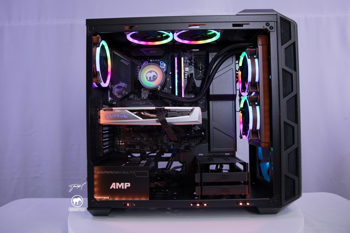 gobanditech's tweet photo. Today's build is sponsored by Our Obsession With RGB Components.
RGB Components. Say it makes it go faster to excuse your obsession with dancing colors. 
 #BandiTech #ComputerRepair #PCMR #RGB #GamingSetup  #BandiTechDaily https://t.co/WKcyUG4UaQ