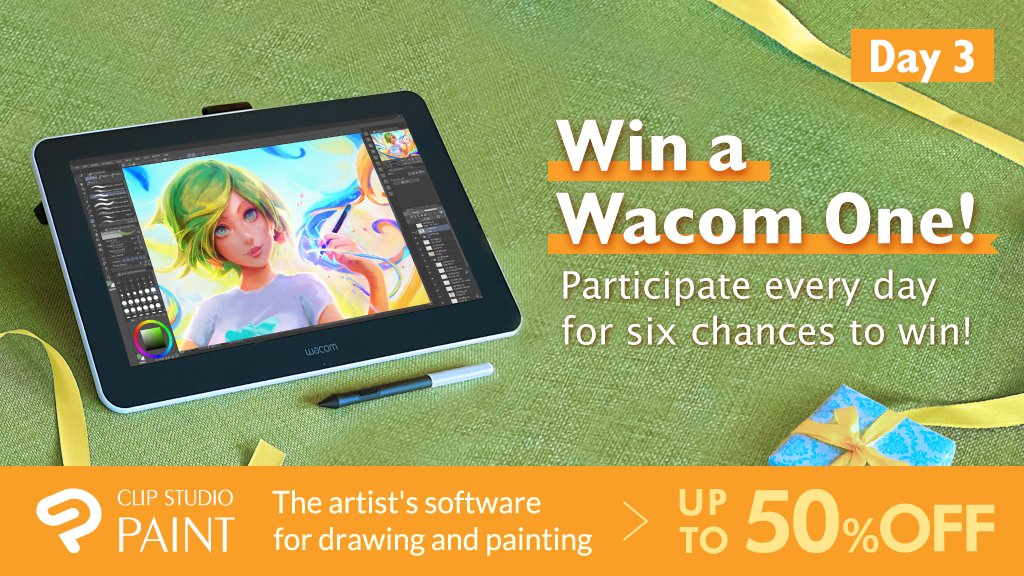 CLIP STUDIO PAINT on Twitter "Day 3! 4 chances left to win! Follow the